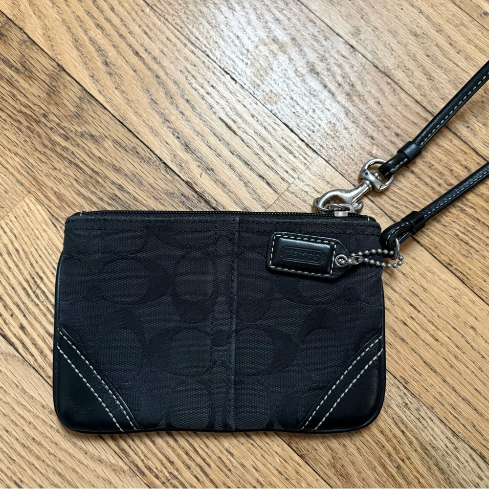 Coach Black Signature Wristlet